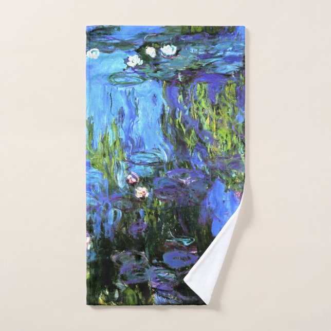 Monet - Water Lilies, Blue Indigo Hand Towel (Hand Towel)