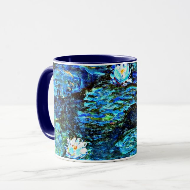 Monet - Water Lilies, Blue Mug (Front Left)