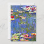 Monet Water Lilies Card<br><div class="desc">Card featuring Claude Monet’s oil painting Water Lilies (1916). Beautiful pink,  purple,  and red water lilies floating in a serene pond. A great gift for fans of impressionism and French art.</div>