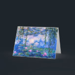 Monet Water Lilies Greeting Card<br><div class="desc">Monet Water Lilies greeting card. Oil painting on canvas from 1916. Monet painted his famous water lily pond obsessively during the final years of his career, drawing inspiration from the light of the sun and its shifting effect on the water and the aquatic flowers and foliage. This painting features a...</div>