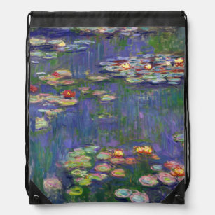 Monet Water Lilies Masterpiece Painting Drawstring Bag