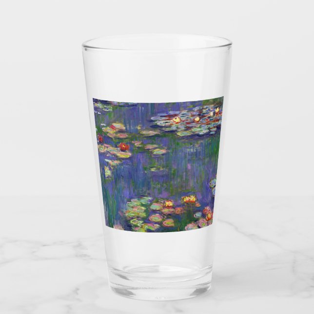 Monet Water Lilies Masterpiece Painting Glass (Front)