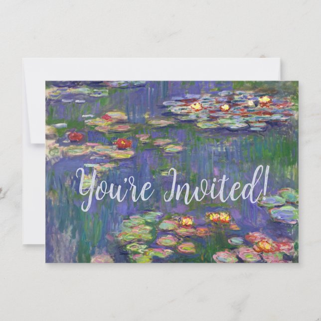 Monet Water Lilies Masterpiece Painting Invitation (Front)