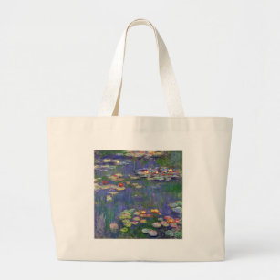 Monet Water Lilies Masterpiece Painting Large Tote Bag