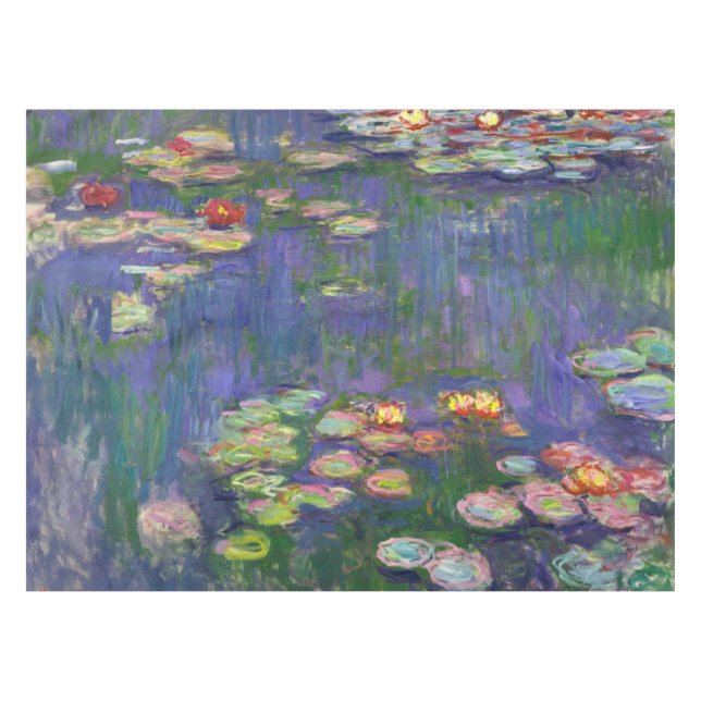 Monet Water Lilies Masterpiece Painting Tablecloth (Front (Horizontal))