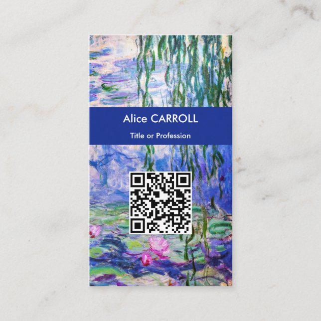 Monet - Water Lilies / Nympheas 1919 - QR Code Business Card (Front)