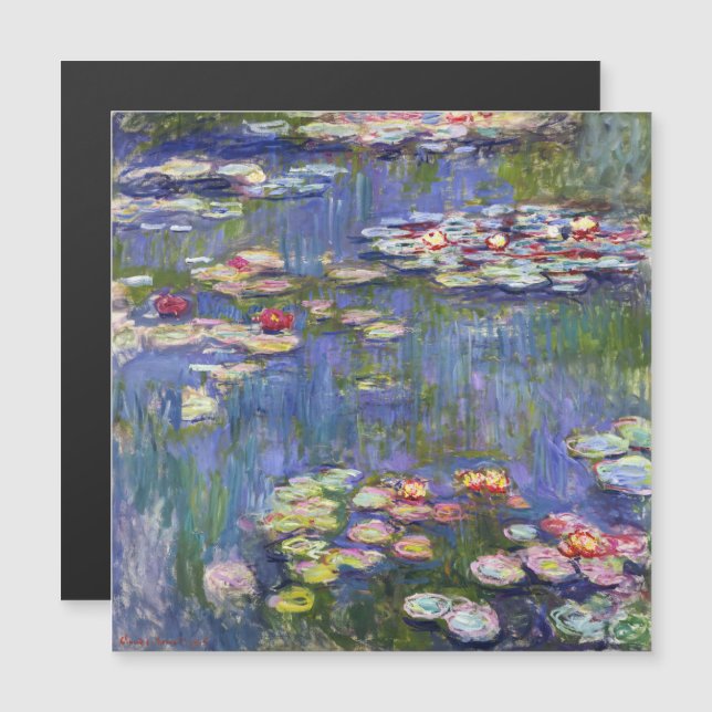 Monet - Water Lilies / Nympheas Magnetic Card (Front/Back)