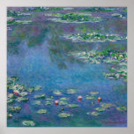 Monet Water Lilies Painting Poster<br><div class="desc">Oscar-Claude Monet (14 November 1840 – 5 December 1926) was a French painter and founder of the French Impressionist style of painting.  The term "Impressionism" is derived from the title of one of his paintings.   This painting is Water Lilies.</div>