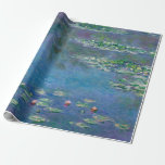 Monet Water Lilies Painting Wrapping Paper<br><div class="desc">Oscar-Claude Monet (14 November 1840 – 5 December 1926) was a French painter and founder of the French Impressionist style of painting.  The term "Impressionism" is derived from the title of one of his paintings.   This painting is Water Lilies.</div>