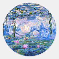 Monet - Water Lilies (pink) 1919 famous artwork