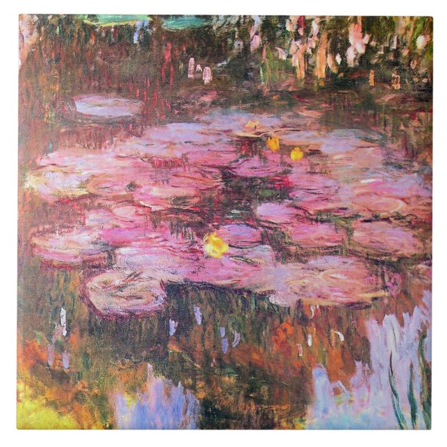 Monet - Water Lilies, Pink, Tile (Front)