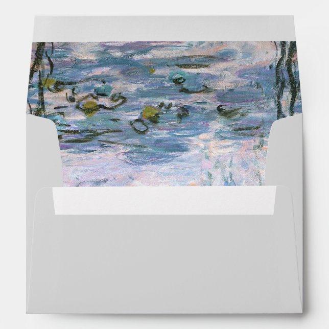 Monet Water Lilies Plain Elegant Professional Envelope (Back (Bottom))