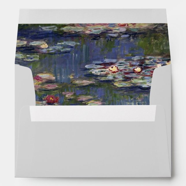 Monet Water Lilies Plain Elegant Professional Envelope (Back (Bottom))