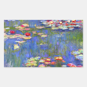 Monet Water Lilies  Rectangular Sticker