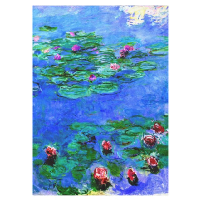 Monet - Water Lilies (red) Tablecloth (Front)
