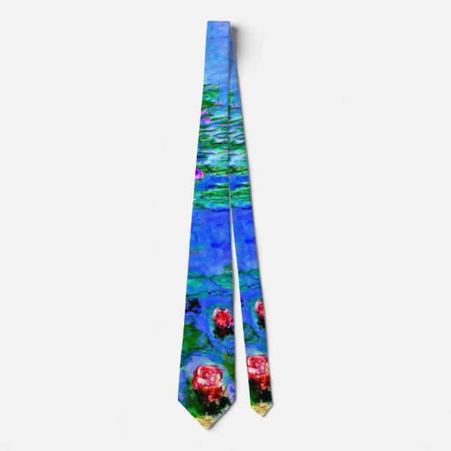 Monet - Water Lilies (Red) Tie (Front)