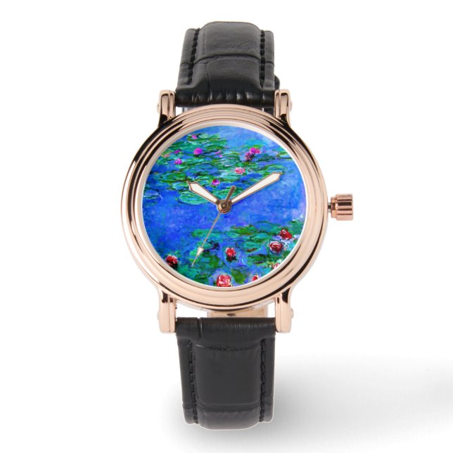 Monet - Water Lilies (Red) Watch (Front)