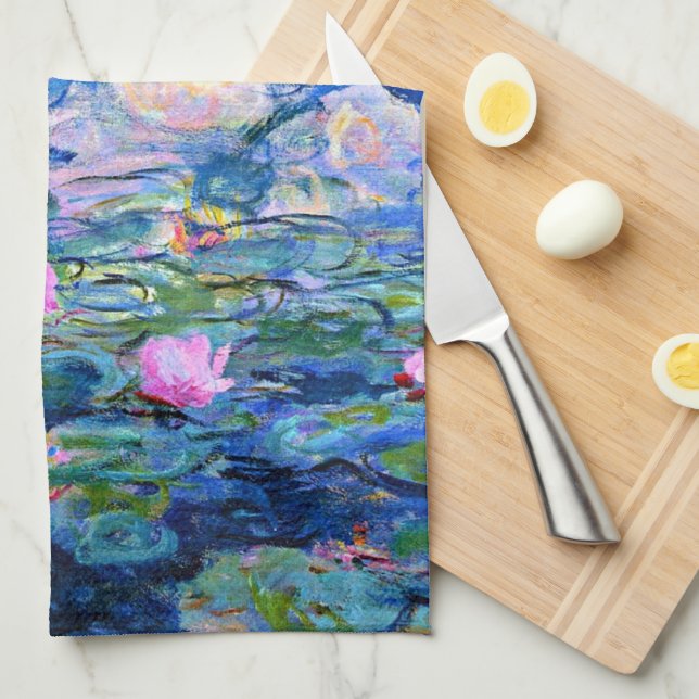Monet, Water Lilies,  Tea Towel (Quarter Fold)