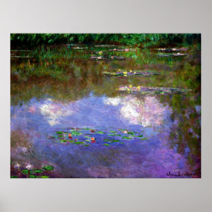 Monet - Water Lilies, the Clouds Poster