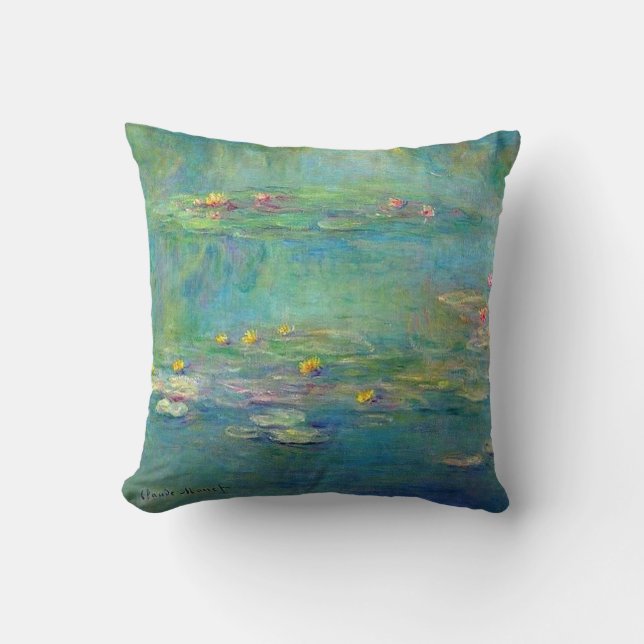 Monet Water Lilies Throw Pillow (Front)
