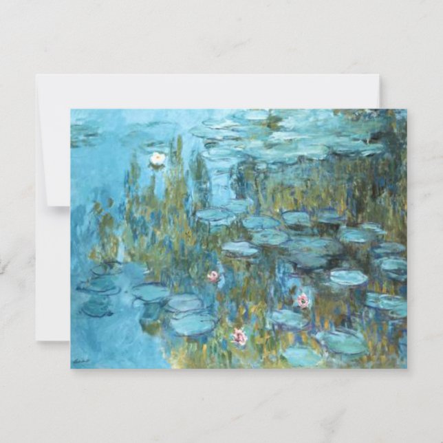 Monet - Water Lilies (turquoise) Card (Front)