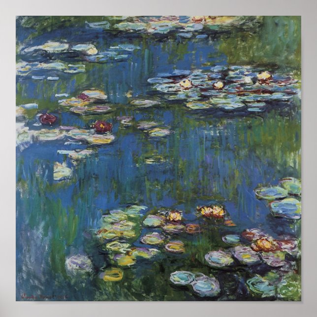 Monet Water Lilies Vintage Art  Poster (Front)