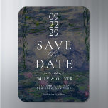 Monet Water Lilies Wedding Save The Date<br><div class="desc">Elegant modern wedding save the date magnet featuring Claude Monet Water Lilies painting</div>