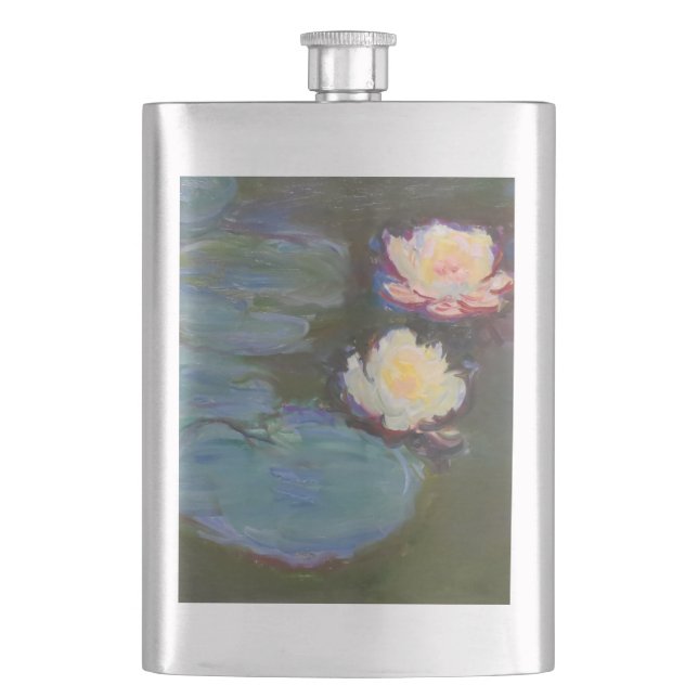 Monet Water Lily Lilies Pond Waterlilies Painting Hip Flask (Front)