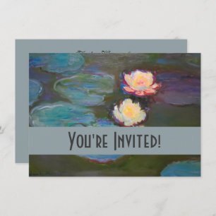 Monet Water Lily Lilies Pond Waterlilies Painting Invitation