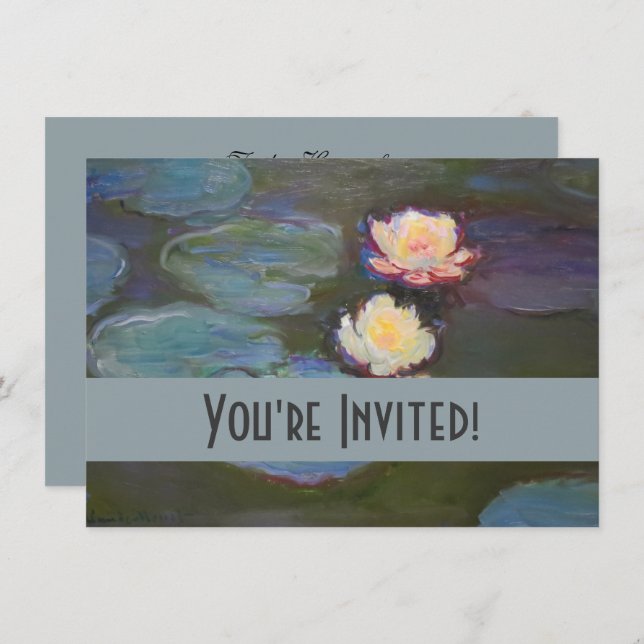 Monet Water Lily Lilies Pond Waterlilies Painting Invitation (Front/Back)