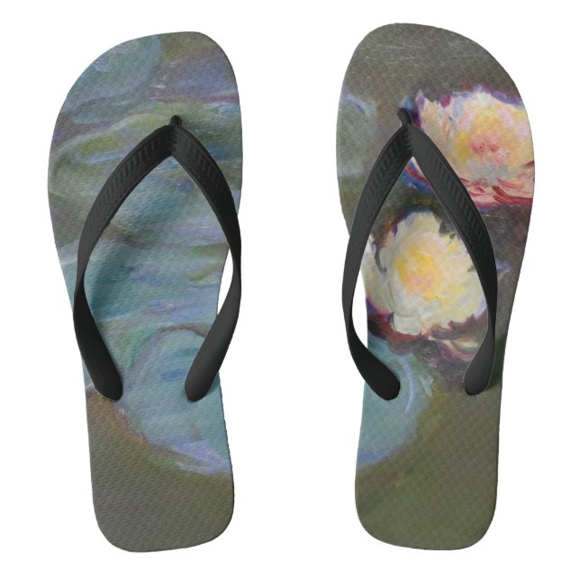 Monet Water Lily Lilies Pond Waterlilies Painting Jandals (Footbed)