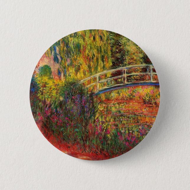 Monet Water Lily Pond and Water Irises 6 Cm Round Badge (Front)