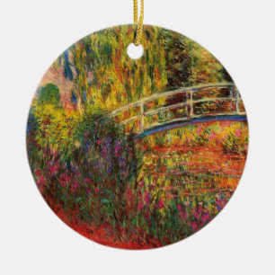 Monet Water Lily Pond and Water Irises Ceramic Tree Decoration