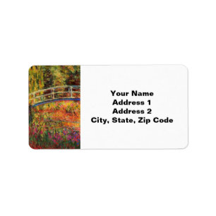 Monet Water Lily Pond and Water Irises Label