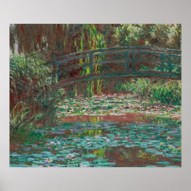 Monet Water Lily Pond Bridge Painting Poster (Front)