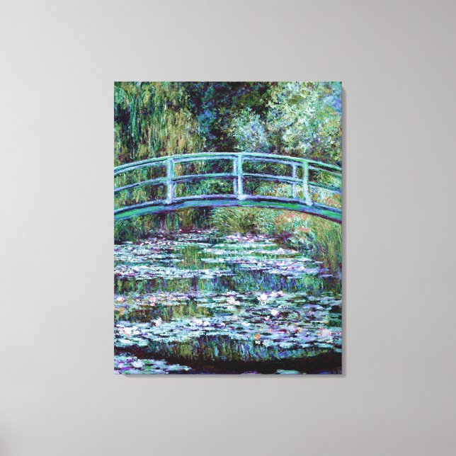 Monet - Water Lily Pond & Japanese Bridge Canvas Print (Front)