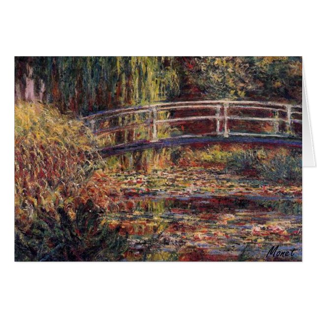 MONET Water Lily Pond Symphony in Rose 5x7 Card (Front Horizontal)