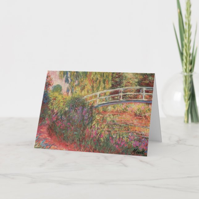 MONET Water Lily Pond Water Irises Greeting Card (Front)