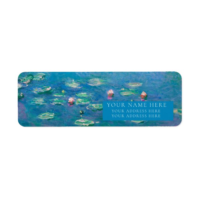MONET "WATERLILIES" FINE ART RETURN ADDRESS LABEL (Front)