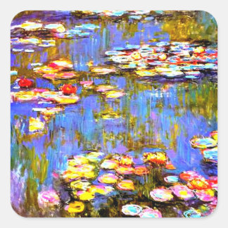 Monet Waterlilies Square Sticker