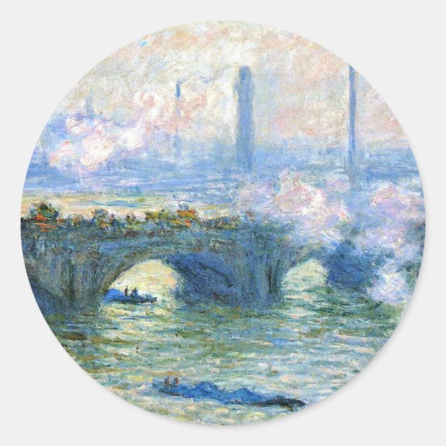 Monet - Waterloo Bridge, London Classic Round Sticker (Front)