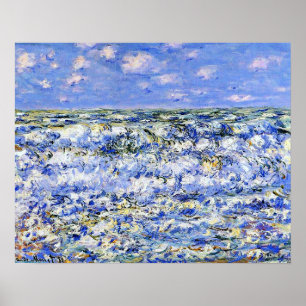 Monet - Waves Breaking, famous artwork Poster