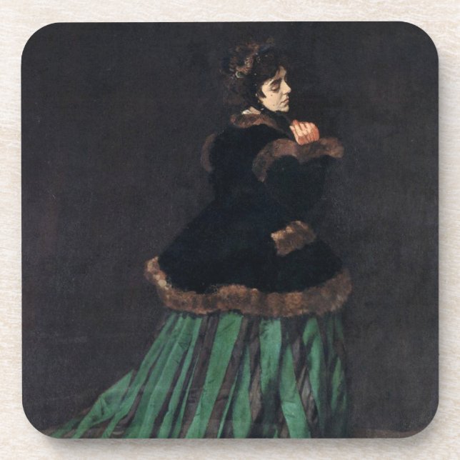 Monet Woman in Green Dress Coaster (Front)
