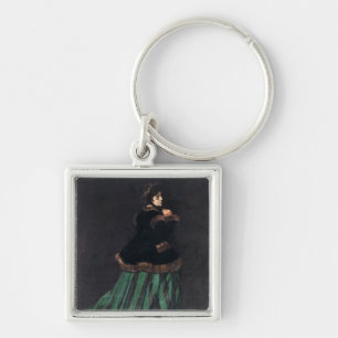 Monet Woman in Green Dress Key Ring