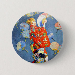 Monet Woman in Japanese Costume 6 Cm Round Badge