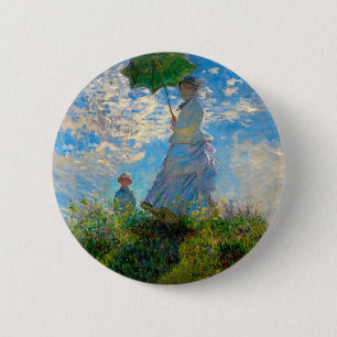 Monet Woman Parasol Impressionism 6 Cm Round Badge