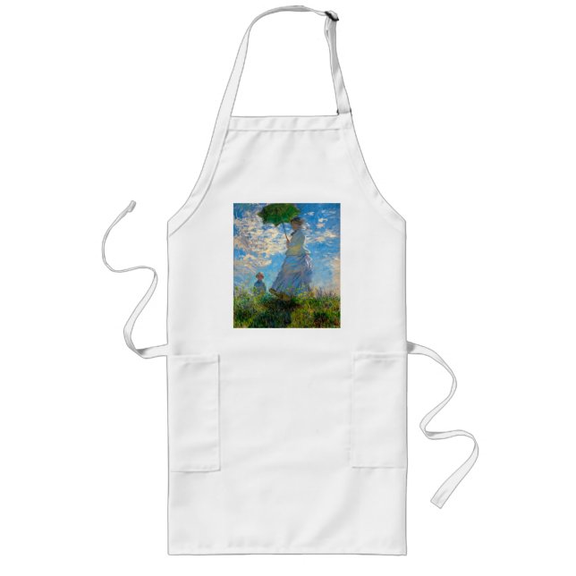 Monet Woman Parasol Impressionism Long Apron (Front)