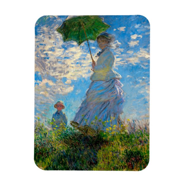 Monet Woman Parasol Impressionism Magnet (Vertical)