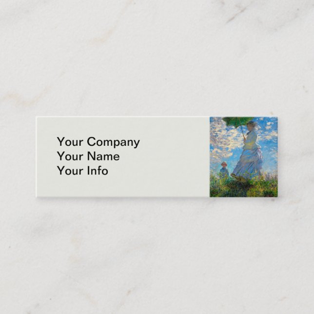 Monet Woman Parasol Impressionism Mini Business Card (Front)