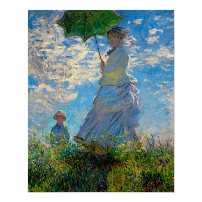 Monet Woman Parasol Impressionism Poster (Front)